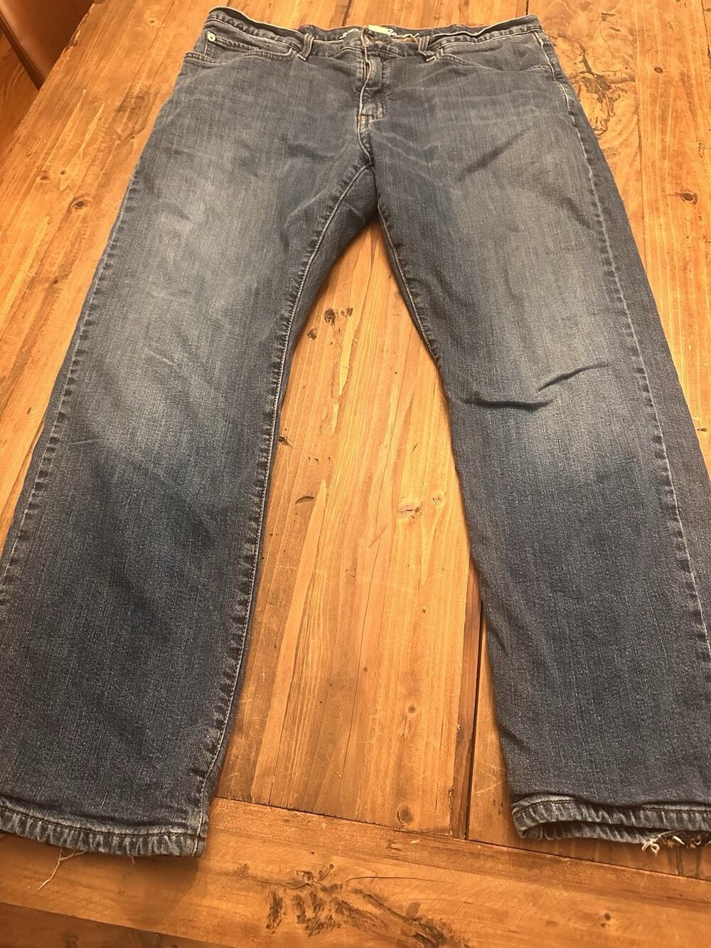 Eddie Bauer Men’s Flannel Lined Jeans Pants Size 36 X 30 Straight Hiking Camping